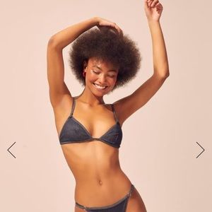 NWT Solid and Striped Lulu bikini triangle top